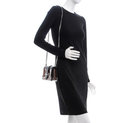 Prada Metallic Vitello Saffiano Cahier Bag Cammeo Black 2 of 6