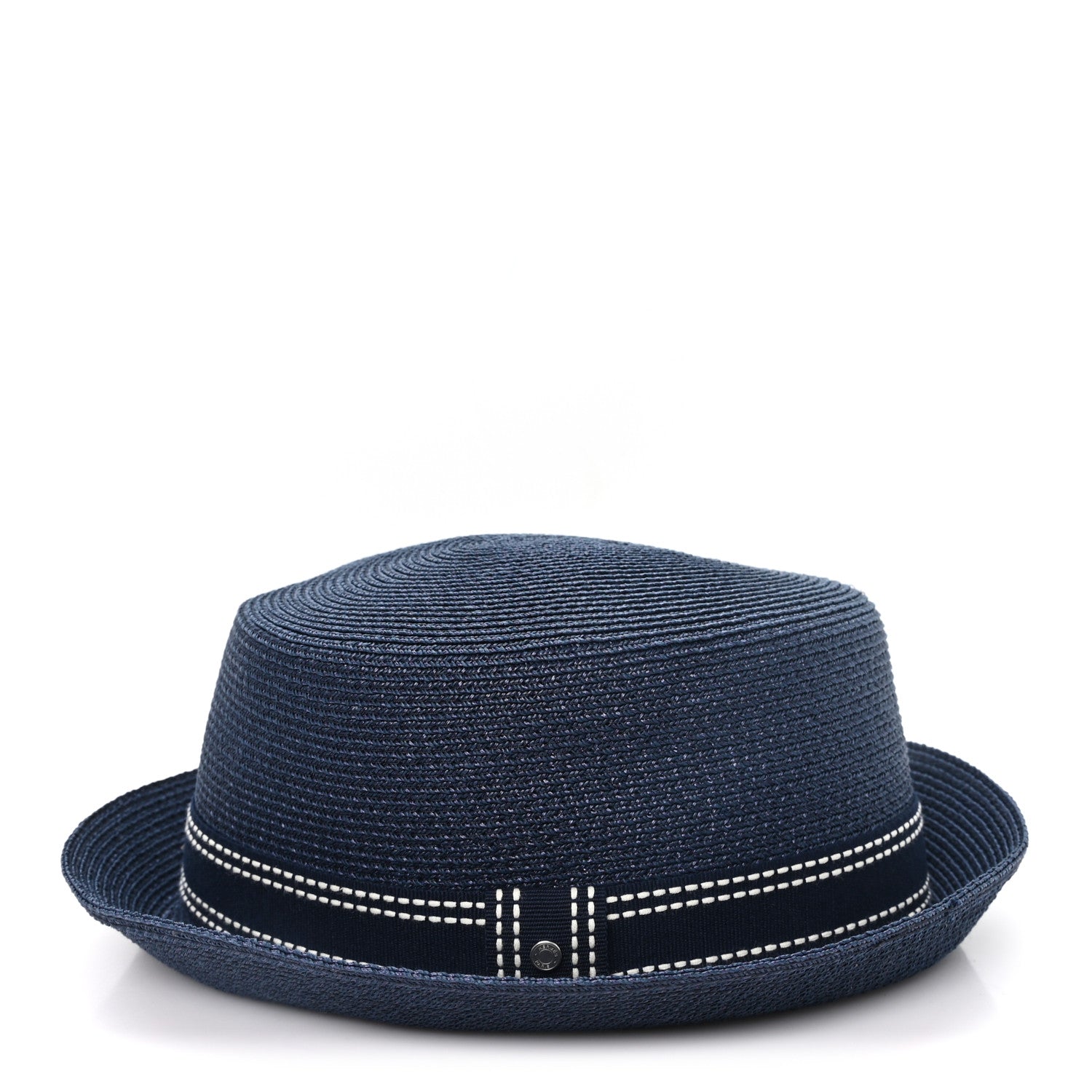 Hermes Braided Raffia Balthazar Sellier Hat 59 Marine 4 of 9