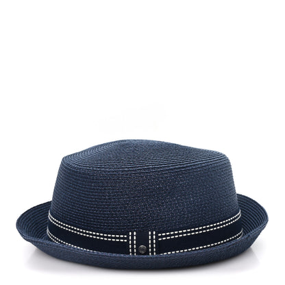 Hermes Braided Raffia Balthazar Sellier Hat 59 Marine 4 of 9