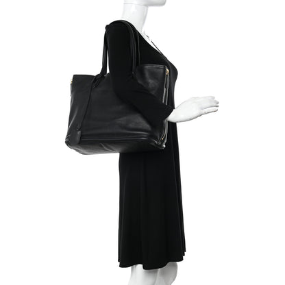 Alexander McQueen Pebbled Calfskin Skull Padlock Tote Black 2 of 11