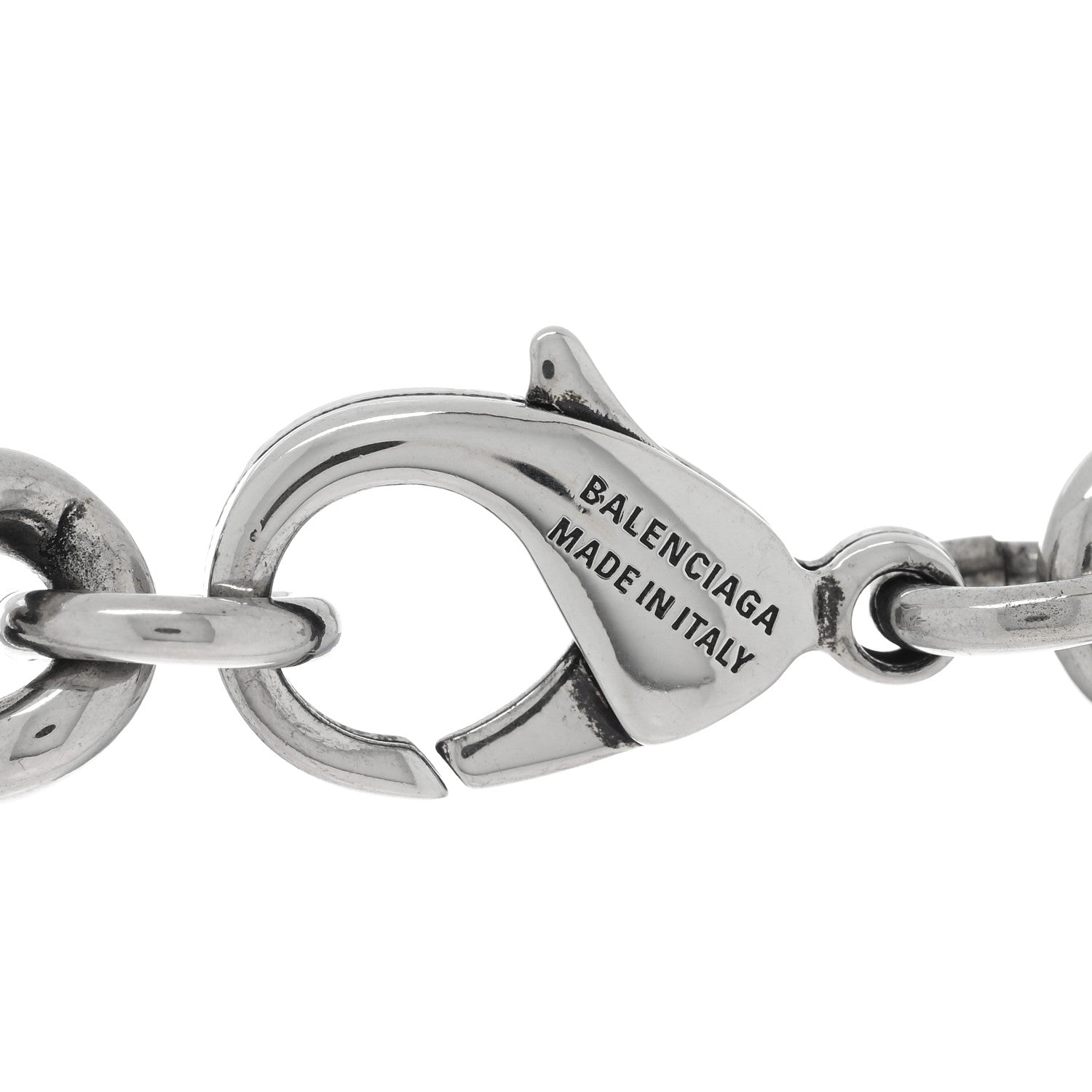 Balenciaga BB Icon Gourmette Necklace Antique Silver 4 of 5