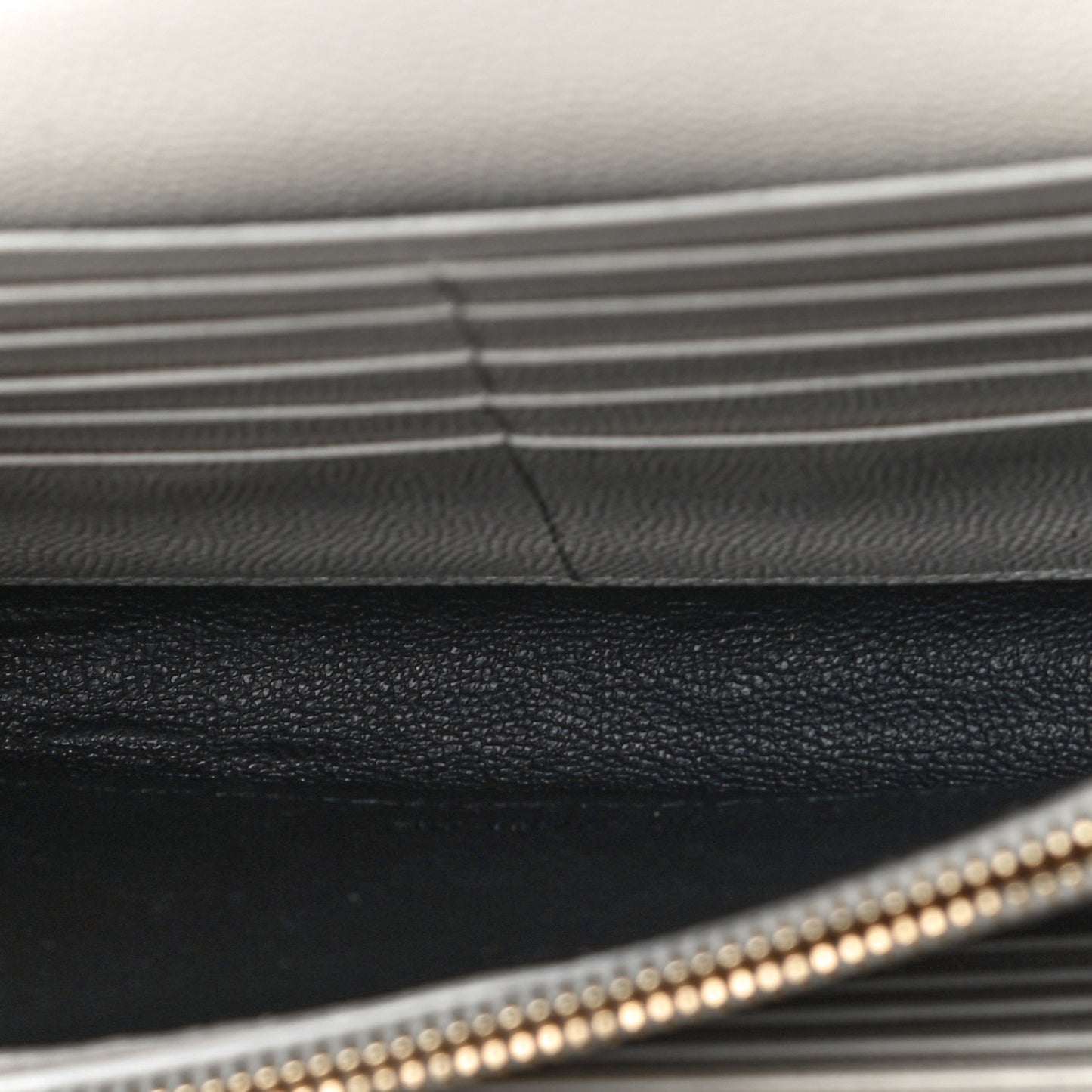 Grain De Poudre Matelasse Chevron Monogram Chain Wallet White