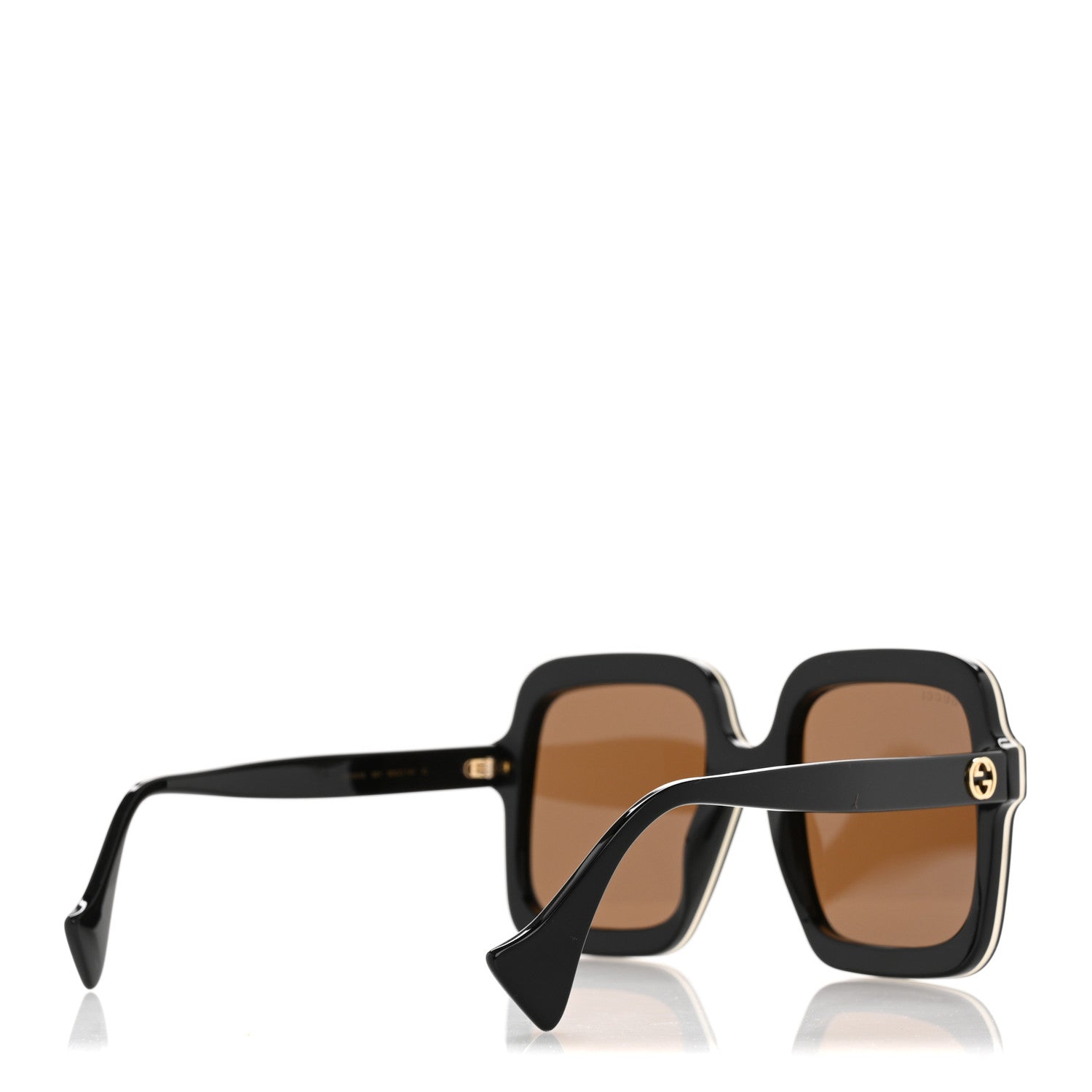 Gucci Acetate Round Frame Sunglasses GG1241S Black White 4 of 8