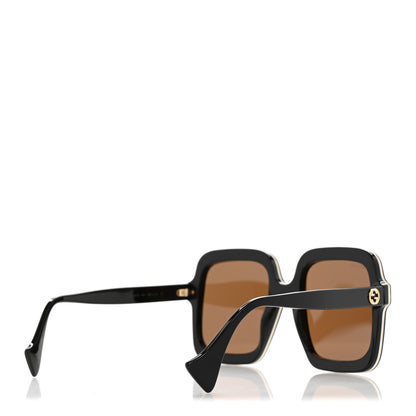 Gucci Acetate Round Frame Sunglasses GG1241S Black White 4 of 8