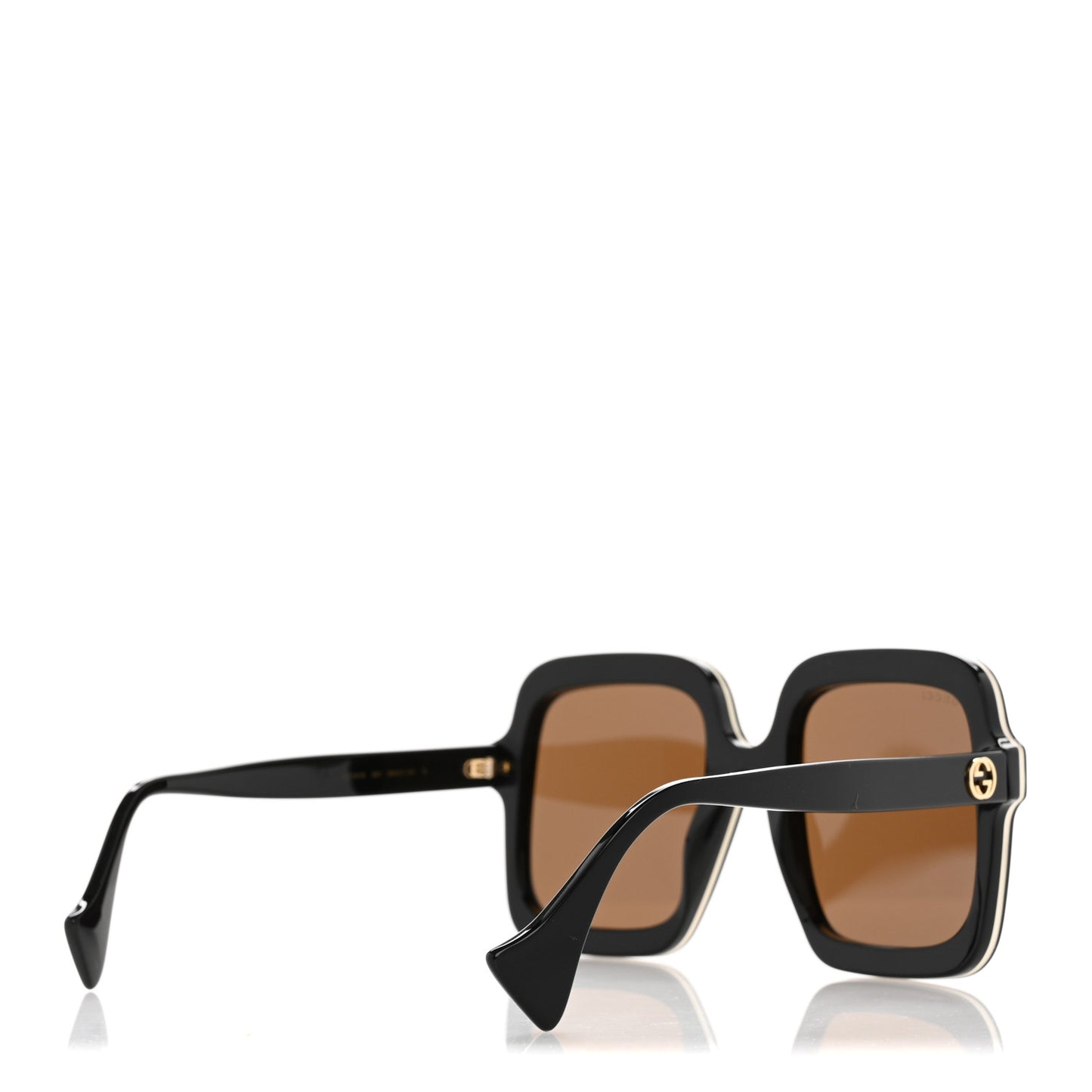 Acetate Round Frame Sunglasses GG1241S Black White