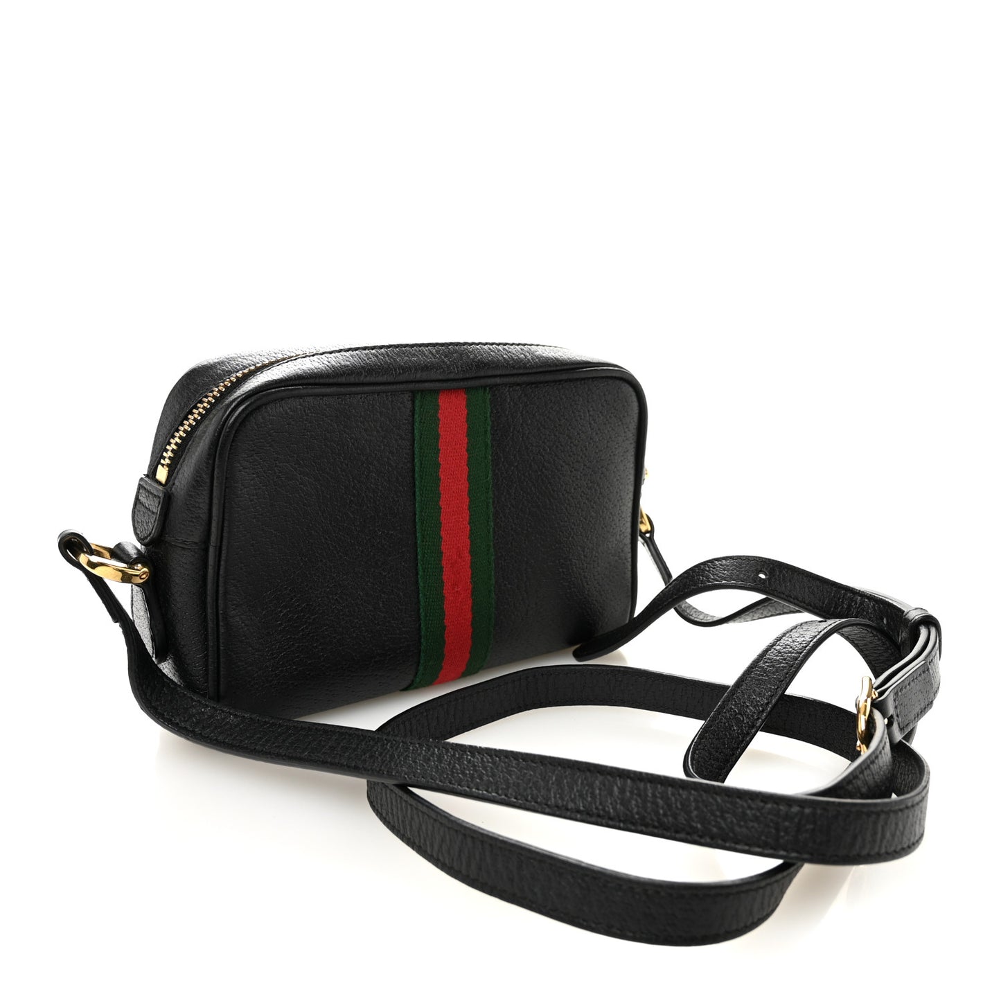 Calfskin Web Mini Ophidia Shoulder Bag Black