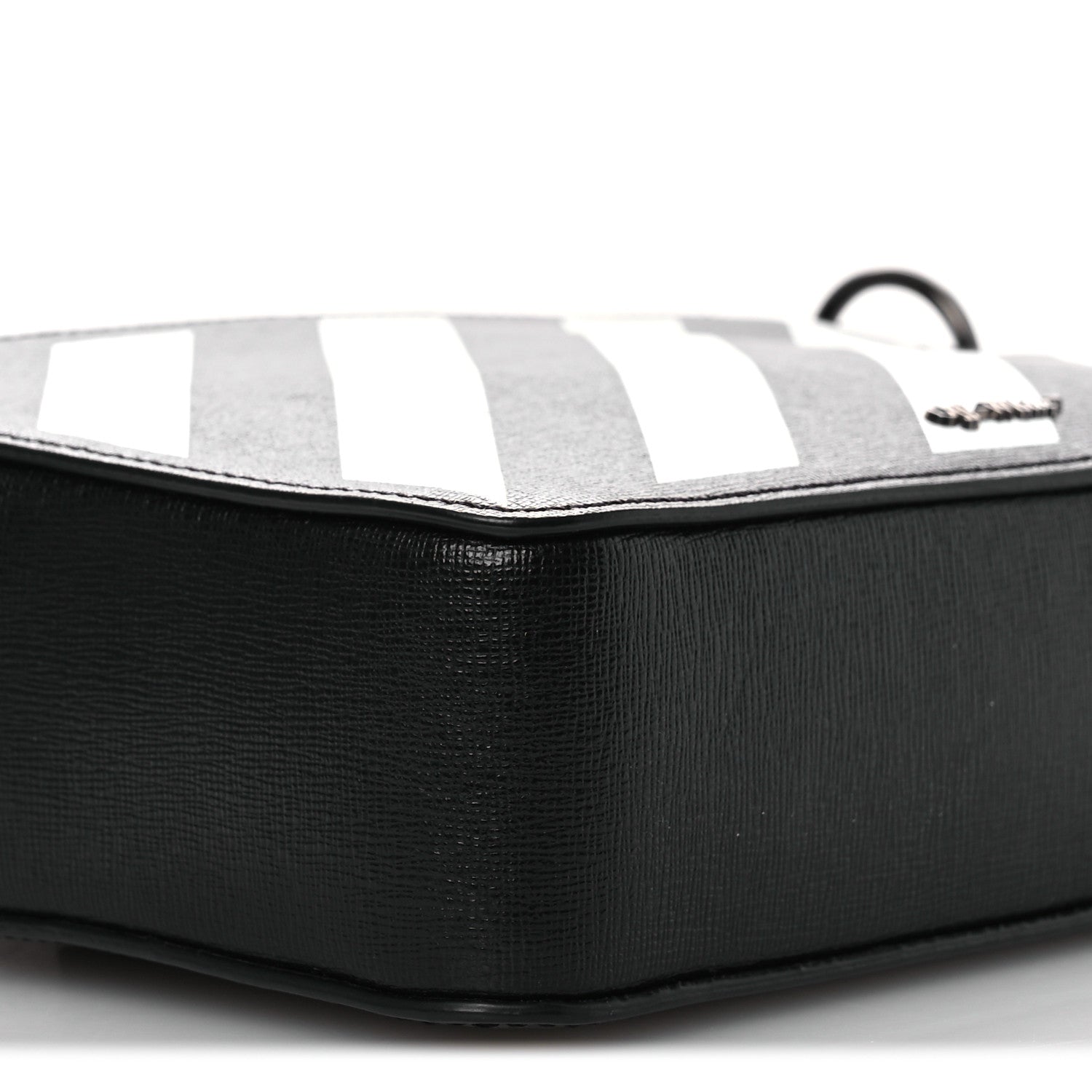 Off-White Saffiano Striped Mini Diag Bag Black White 8 of 11