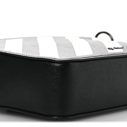 Off-White Saffiano Striped Mini Diag Bag Black White 8 of 11