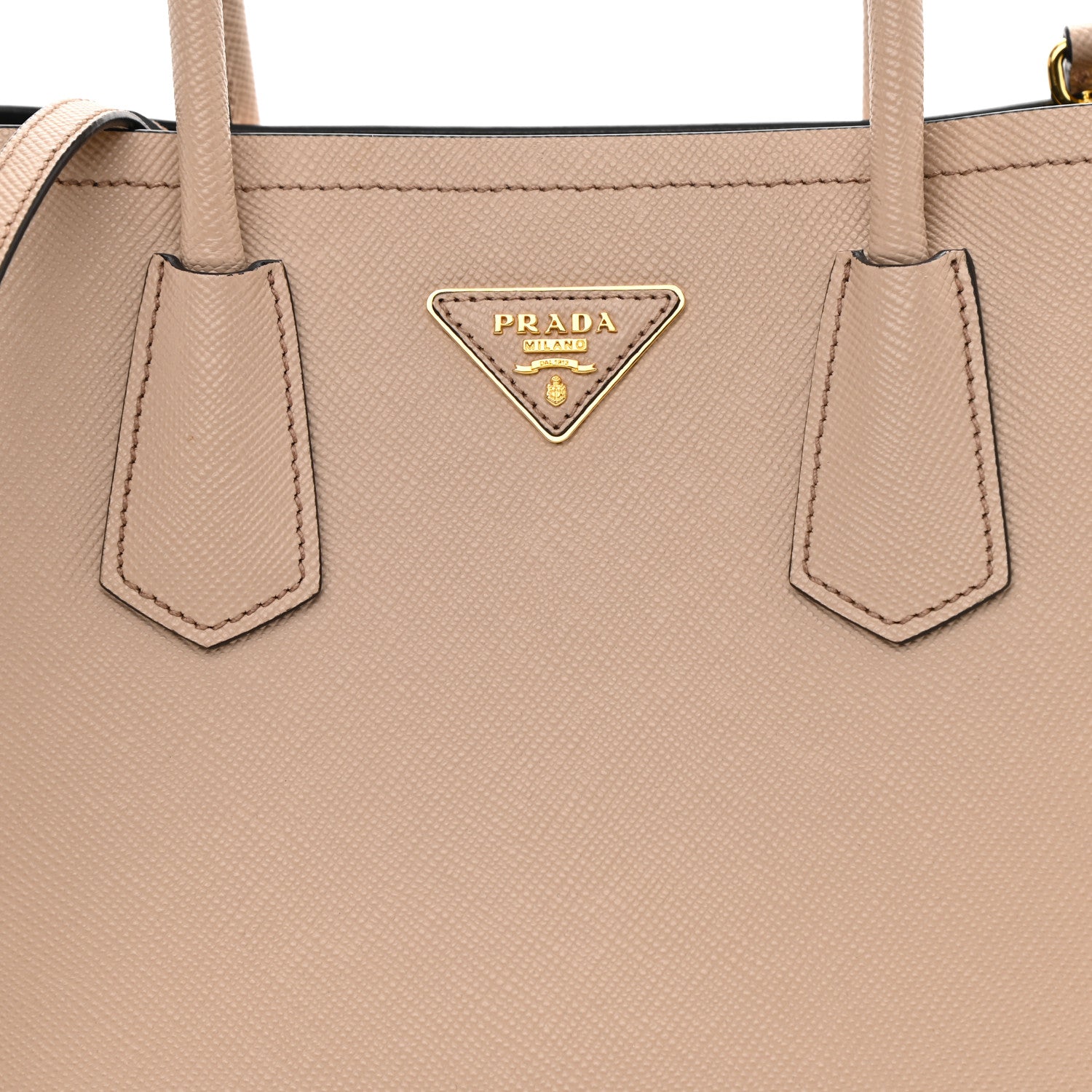 Prada Saffiano Cuir Small Double Bag Cammeo Black 13 of 13