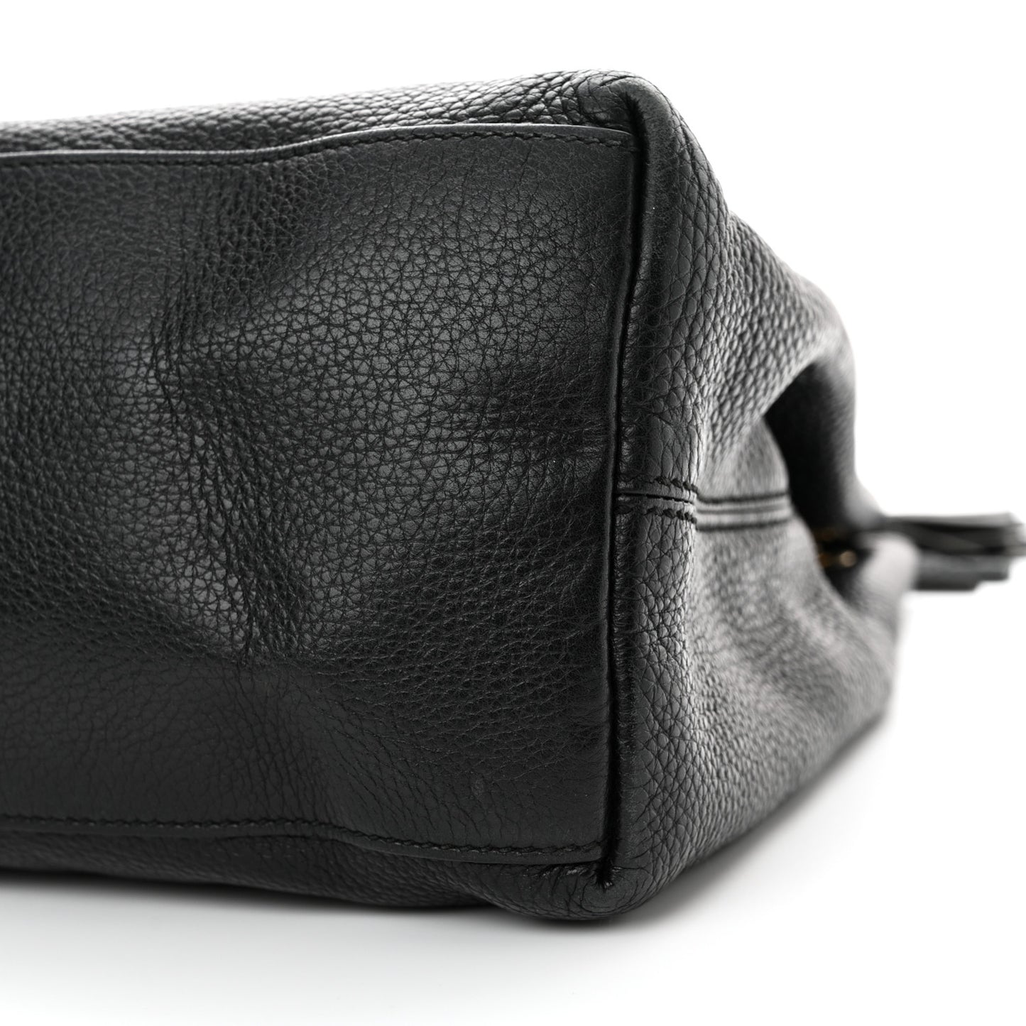 Pebbled Calfskin Medium Soho Chain Shoulder Bag Black