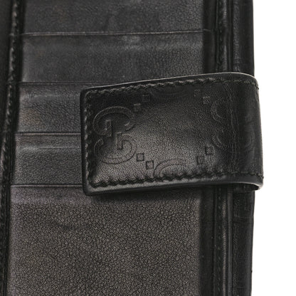 Gucci Guccissima Margaux Calfskin Metal Bar Continental Flap Wallet Black 9 of 13
