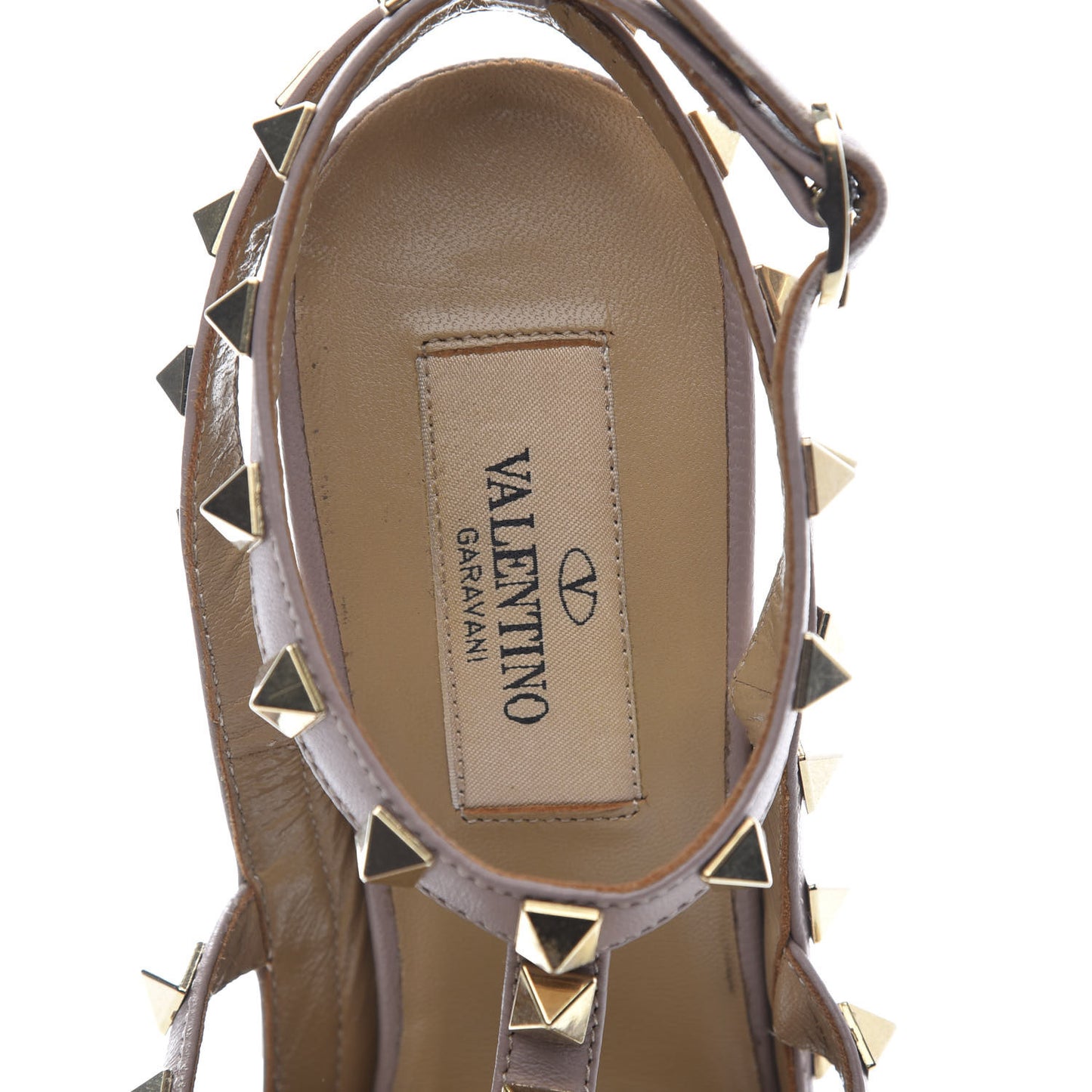 Patent Rockstud Ankle Strap 100mm Pumps 36.5 Light Ivory Poudre