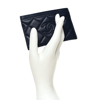 Chanel Lambskin Diamond Quilted CC Card Holder Navy 2 of 10