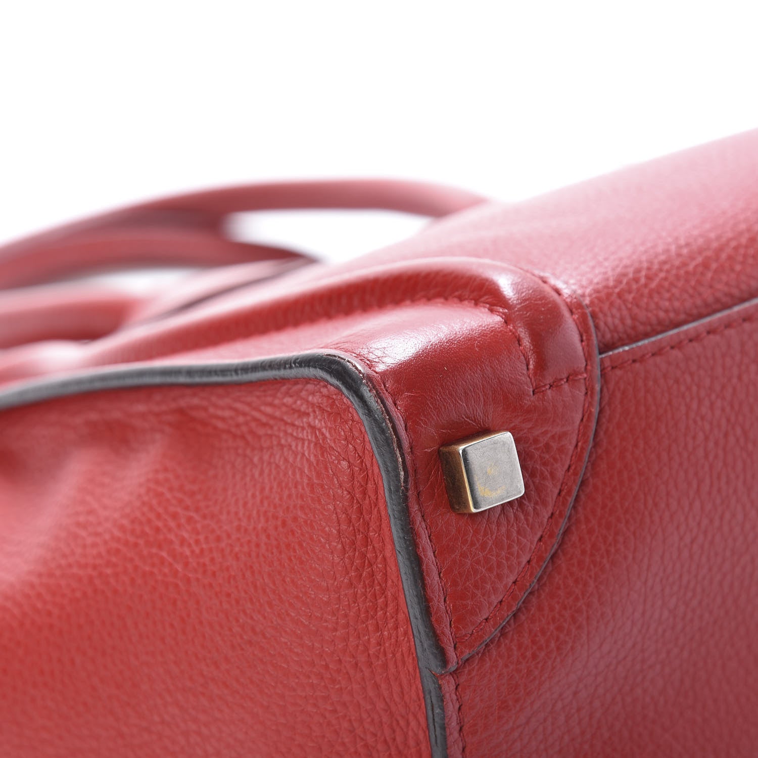 Celine Drummed Calfskin Micro Luggage Coquelicot 11 of 21