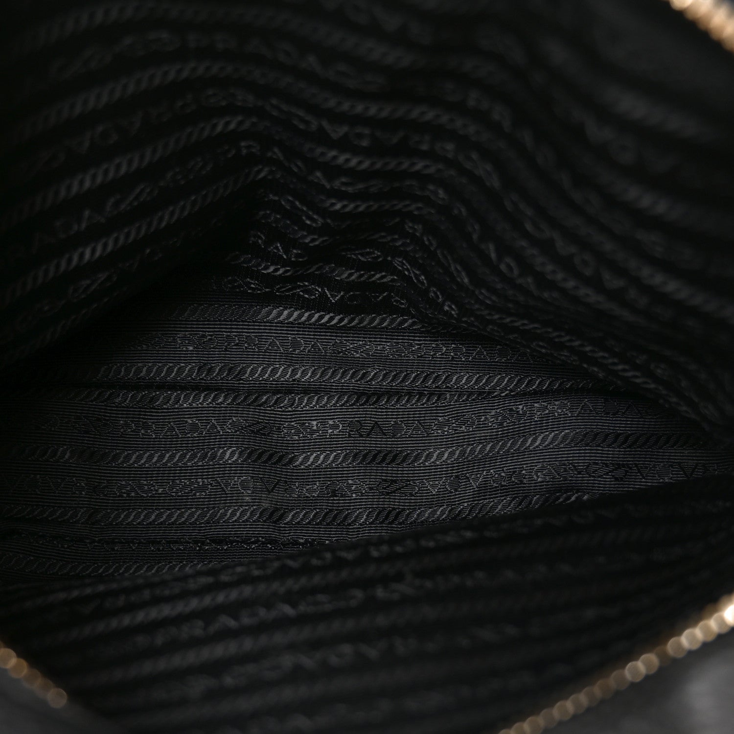 Prada Vitello Daino Medium Double Zip Shoulder Bag Black 9 of 17