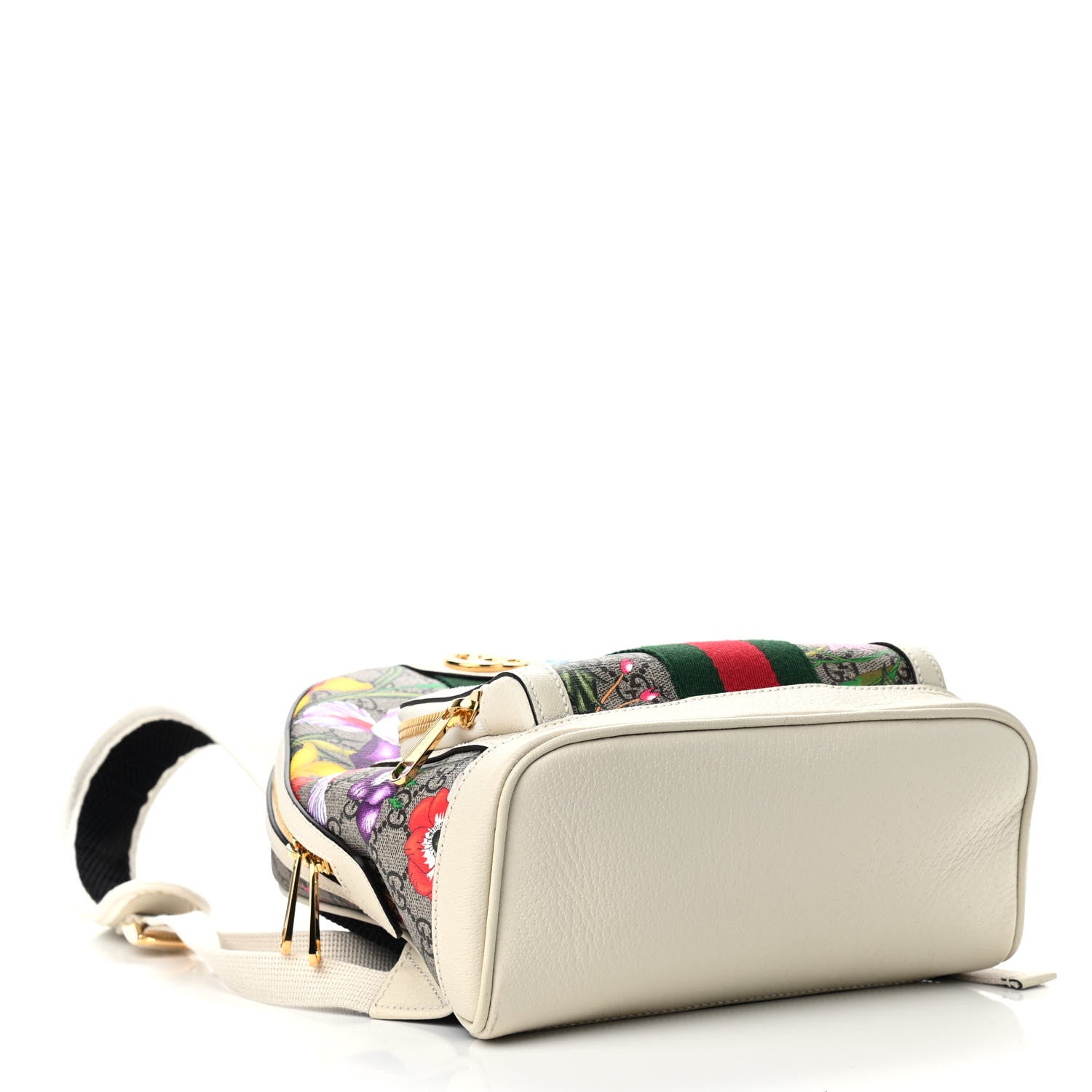Gucci GG Supreme Monogram Flora Web Small Ophidia Day Backpack White 4 of 12