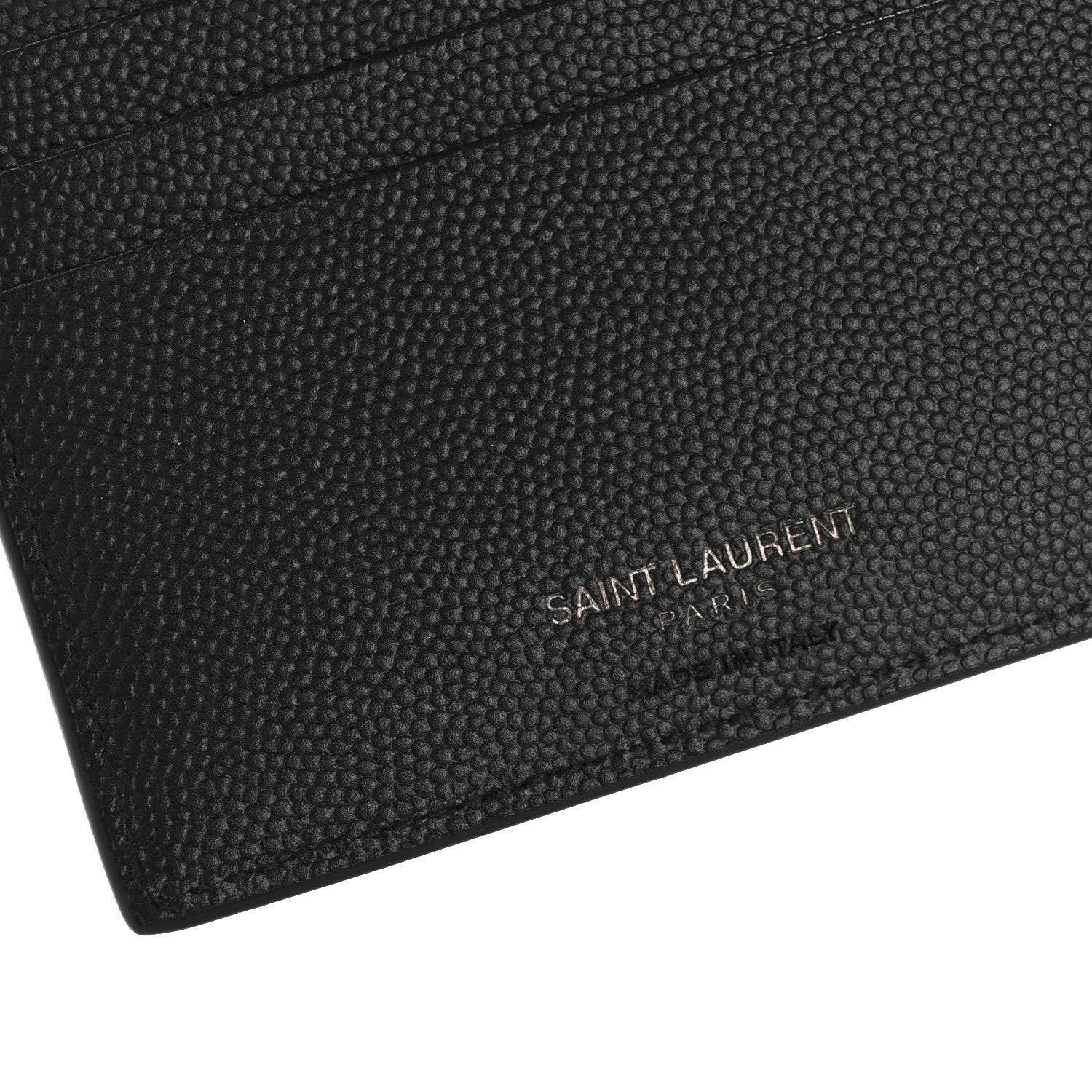 Saint Laurent Grain De Poudre Monogram Monochrome East West Cassandre Bifold Wallet Black 11 of 18