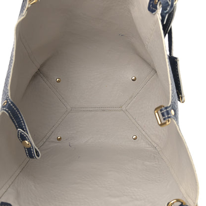 Burberry Signature Grain Calfskin Check Embossed Small Canterbury Tote Blue Carbon 5 of 17