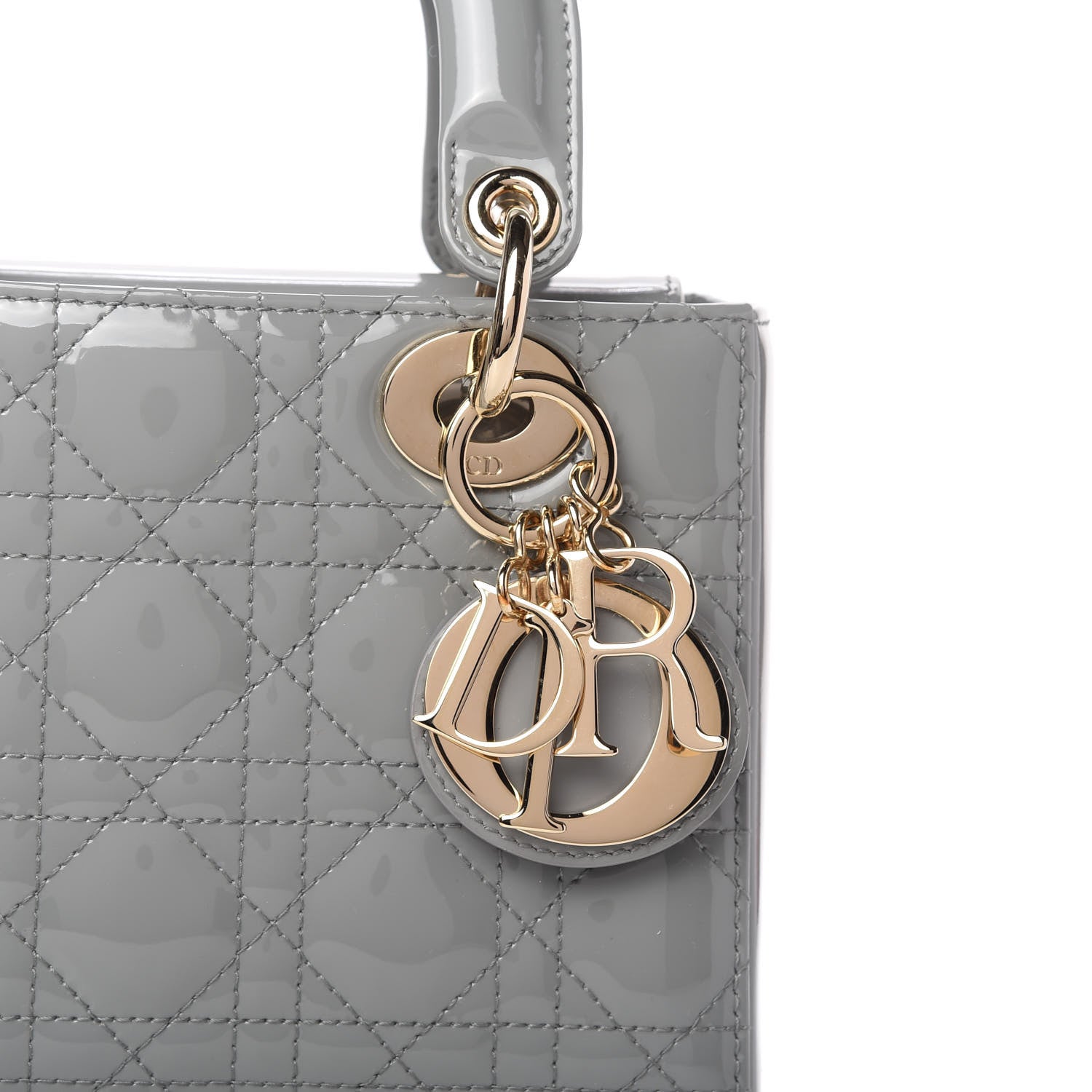 Christian Dior Patent Cannage Small Lady Dior Grey 9 of 10