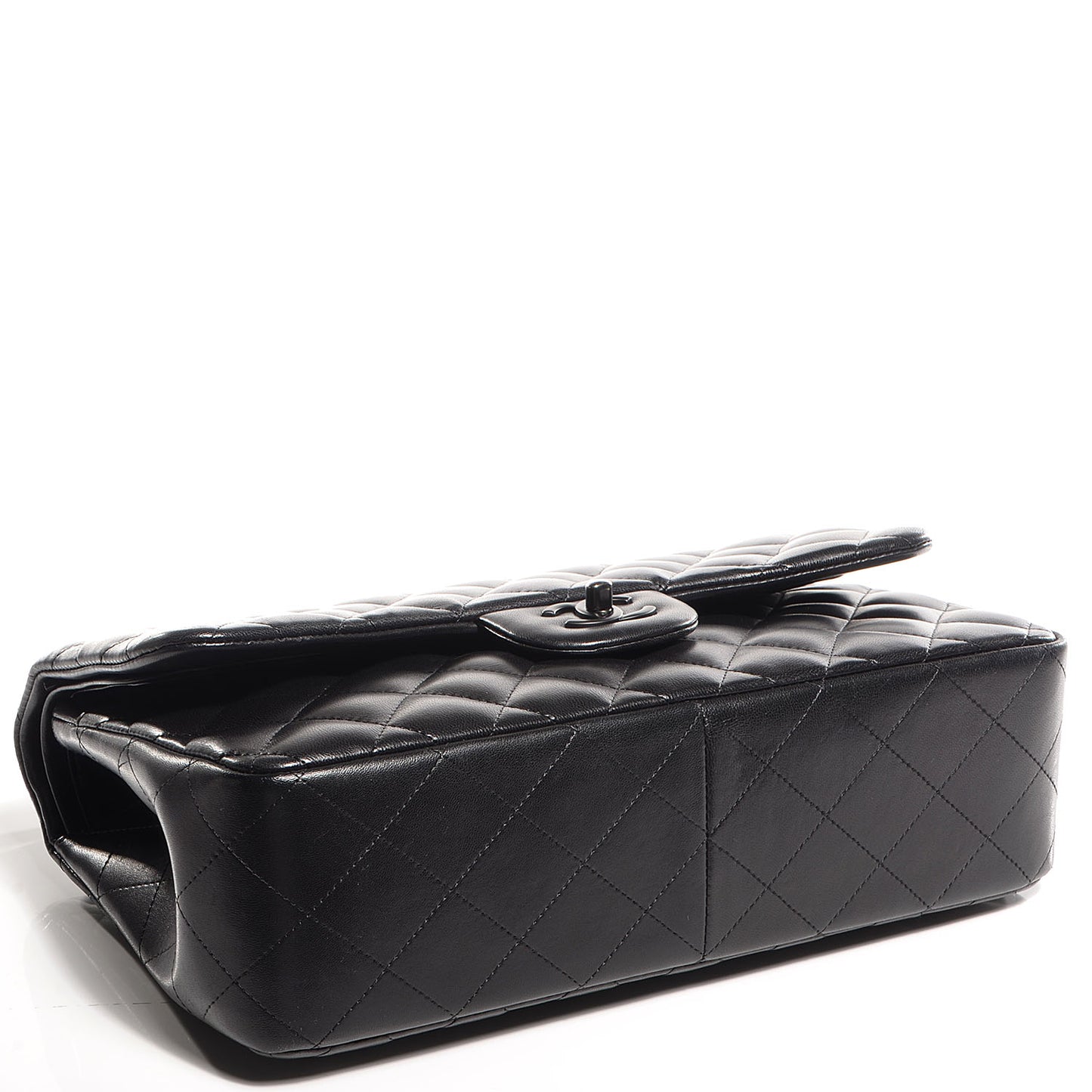 Lambskin Quilted Jumbo Double Flap So Black