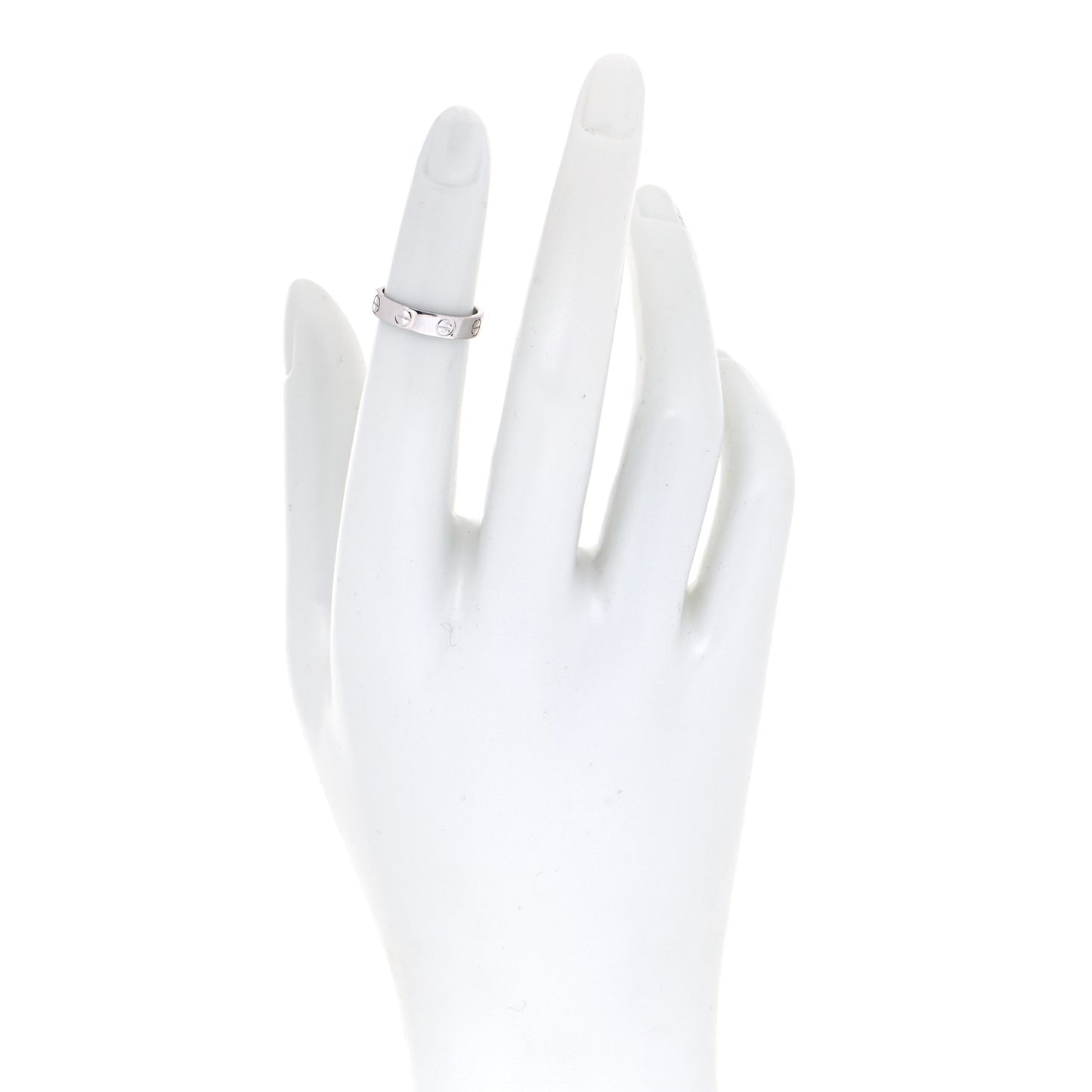 18K White Gold 3.5mm LOVE Wedding Band Ring 46 3.75