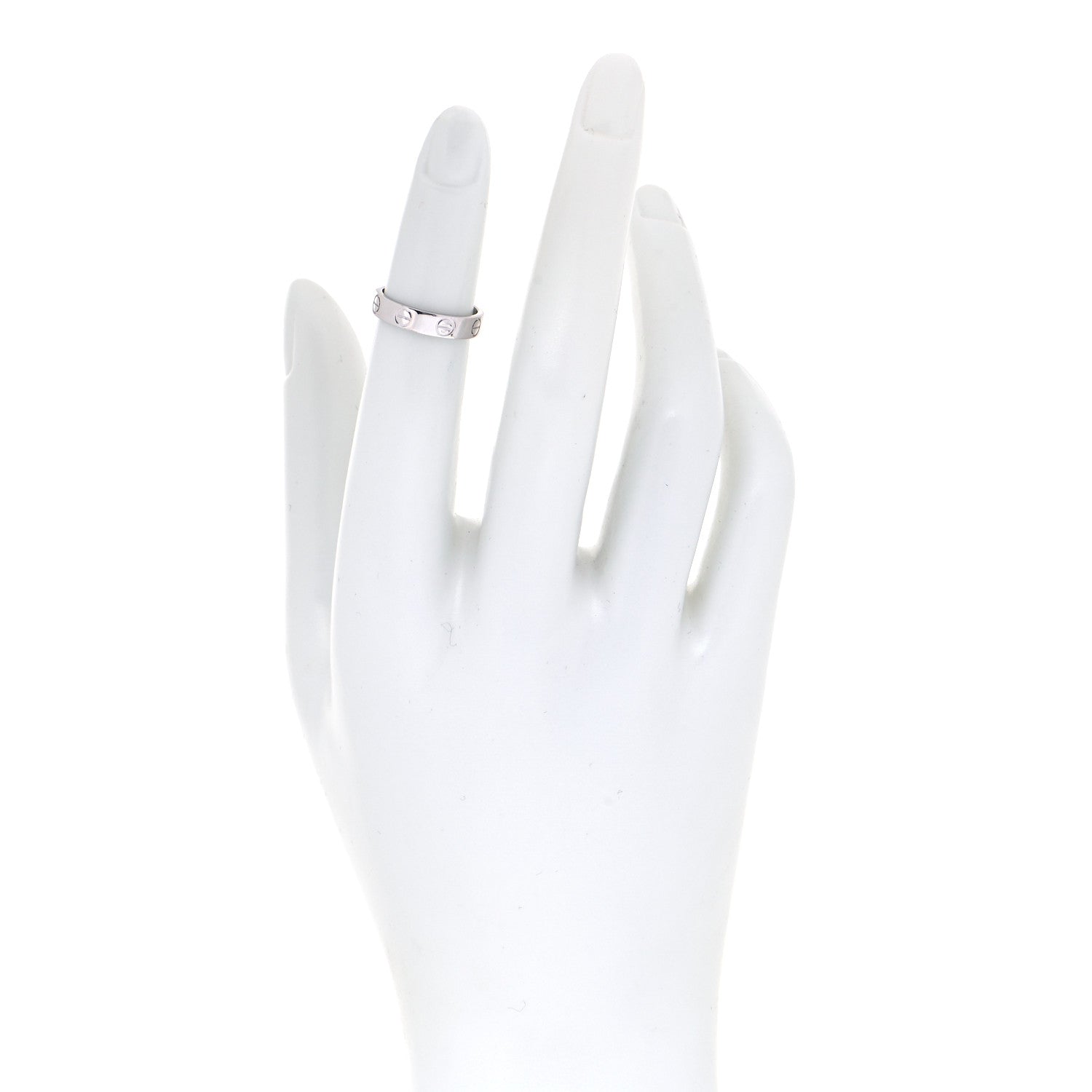 Cartier 18K White Gold 3.5mm LOVE Wedding Band Ring 46 3.75 2 of 4