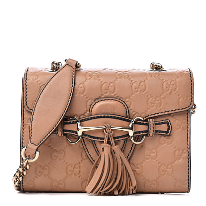 Gucci Guccissima Mini Emily Chain Shoulder Bag Camelia 1 of 13