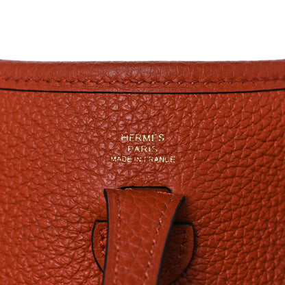 Hermes Taurillon Clemence Maxi Quadrille Evelyne TPM Cuivre Capucine Parme Rouge Duchess 5 of 8