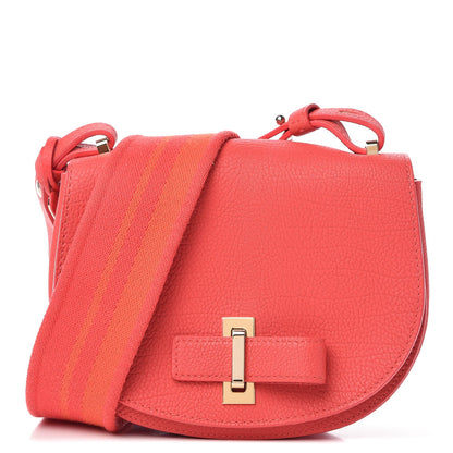 Delvaux Crispy Calfskin Mini Le Mutin Saddle Bag Coral 1 of 6