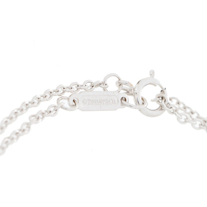 Tiffany 18K White Gold Diamond T Double Chain Bracelet 3 of 4