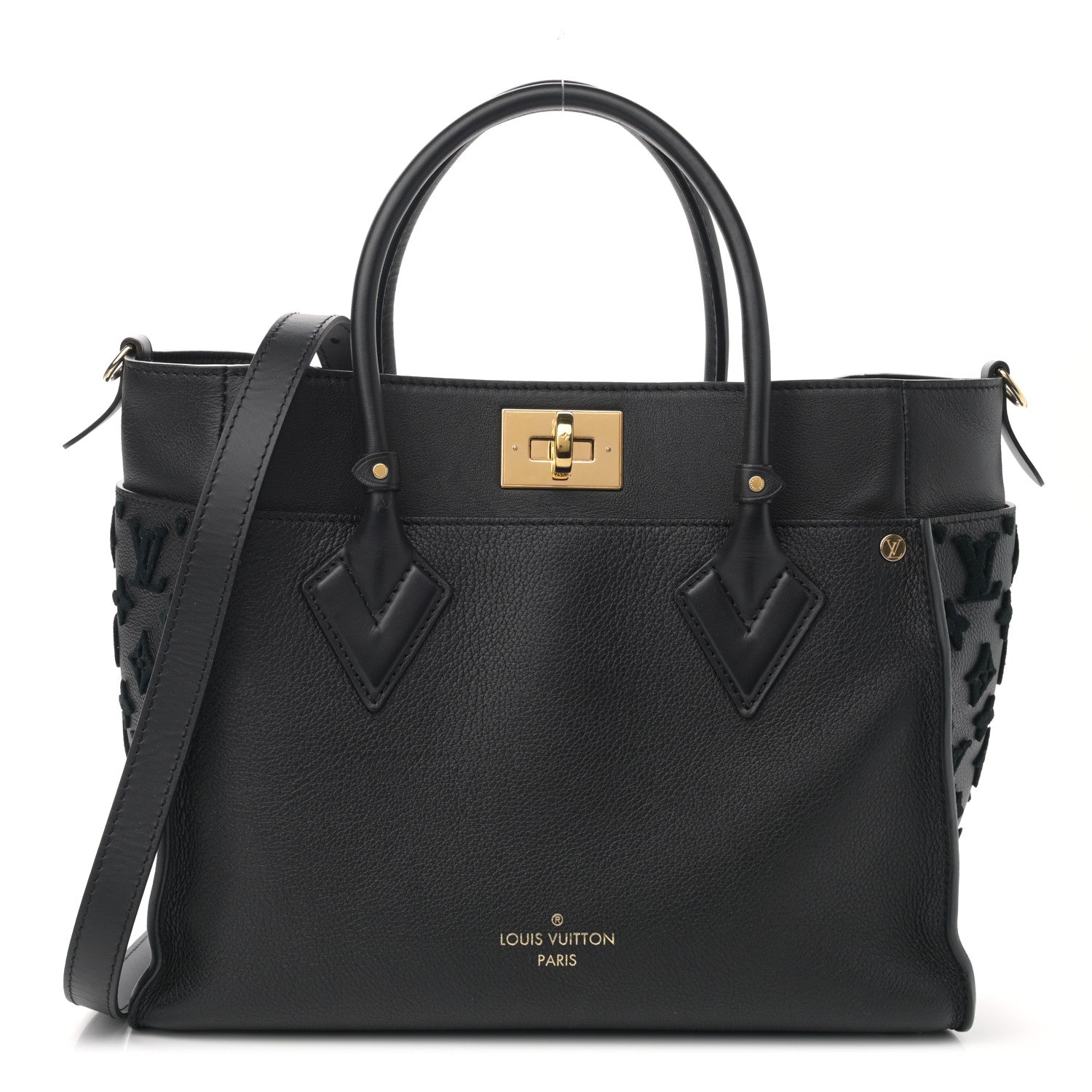 Louis Vuitton Calfskin Monogram Tufting On My Side Black 1 of 12