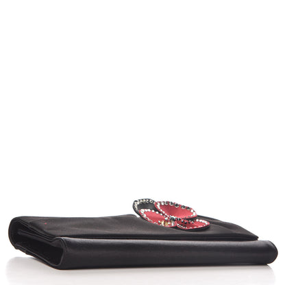 Christian Louboutin Satin Strass Alice Clutch Black 4 of 6