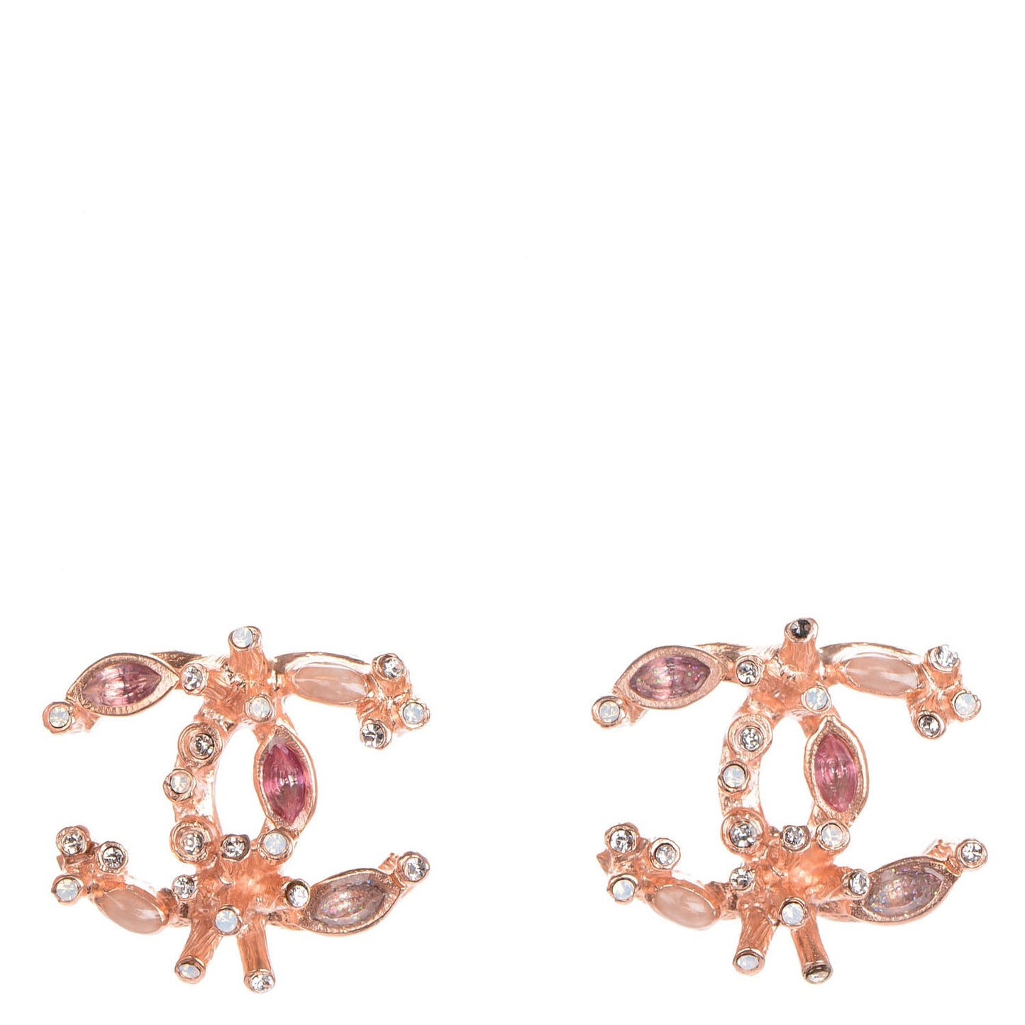 Crystal CC Earrings Pink