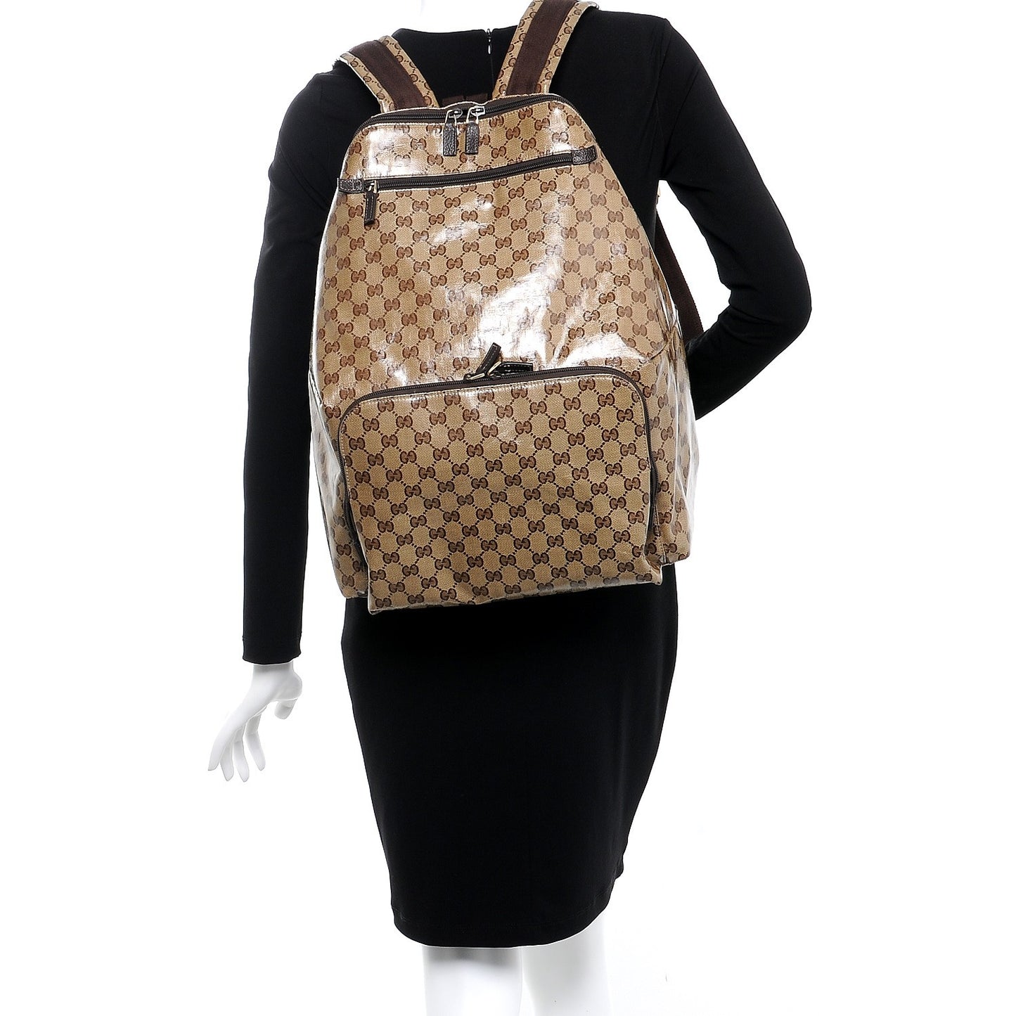 Crystal Monogram Backpack Dark Brown