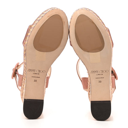 Jimmy Choo Calfskin Abigail 100 Wedge Sandal 39 Rose Gold 5 of 8