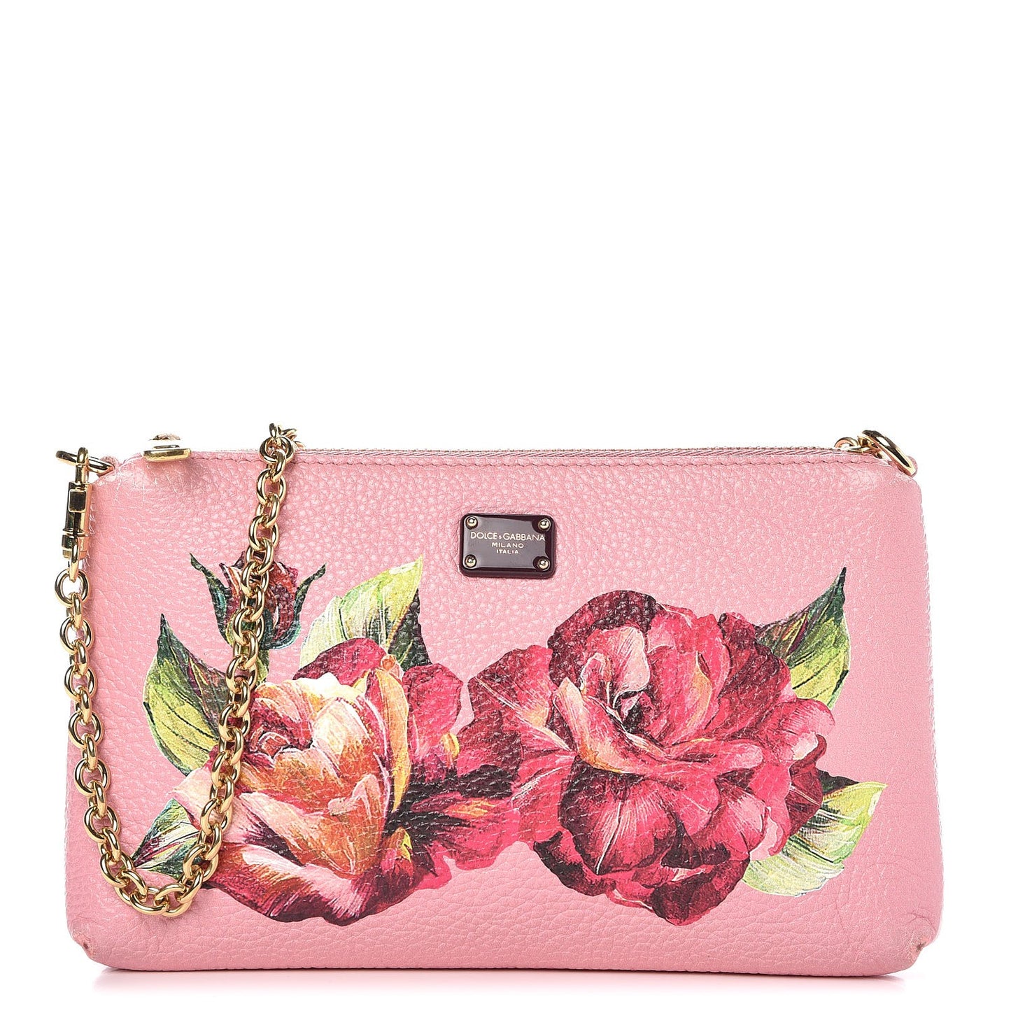 Grained Calfskin Painted Rose Crossbody Rosa