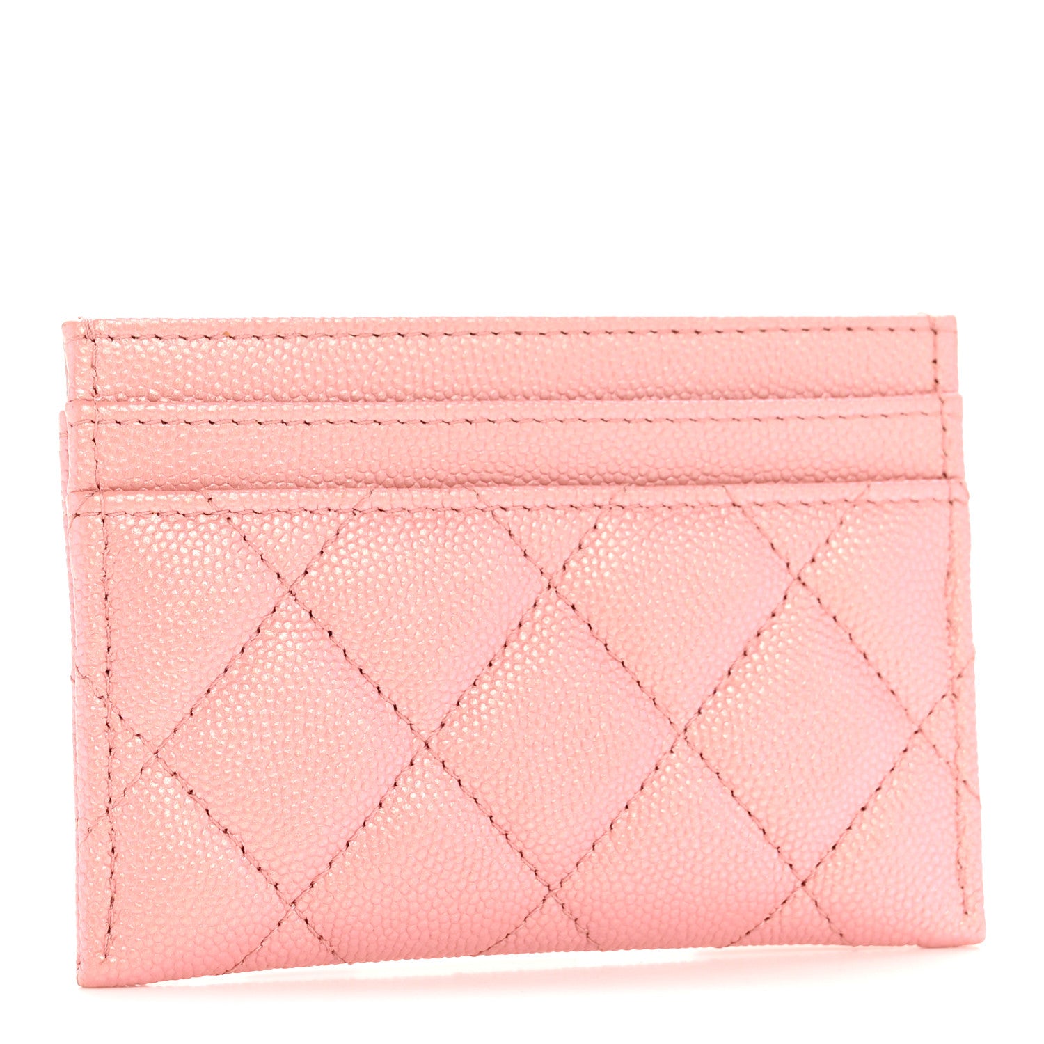Chanel Iridescent Caviar Quilted Card Holder Rose Pink 3 of 10