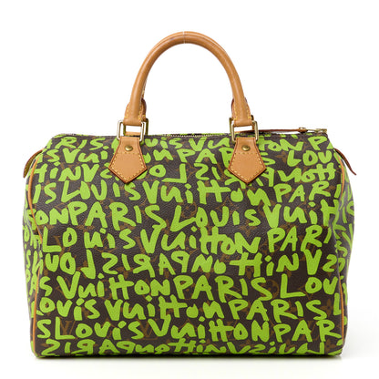 Louis Vuitton Monogram Graffiti Speedy 30 Green 1 of 15
