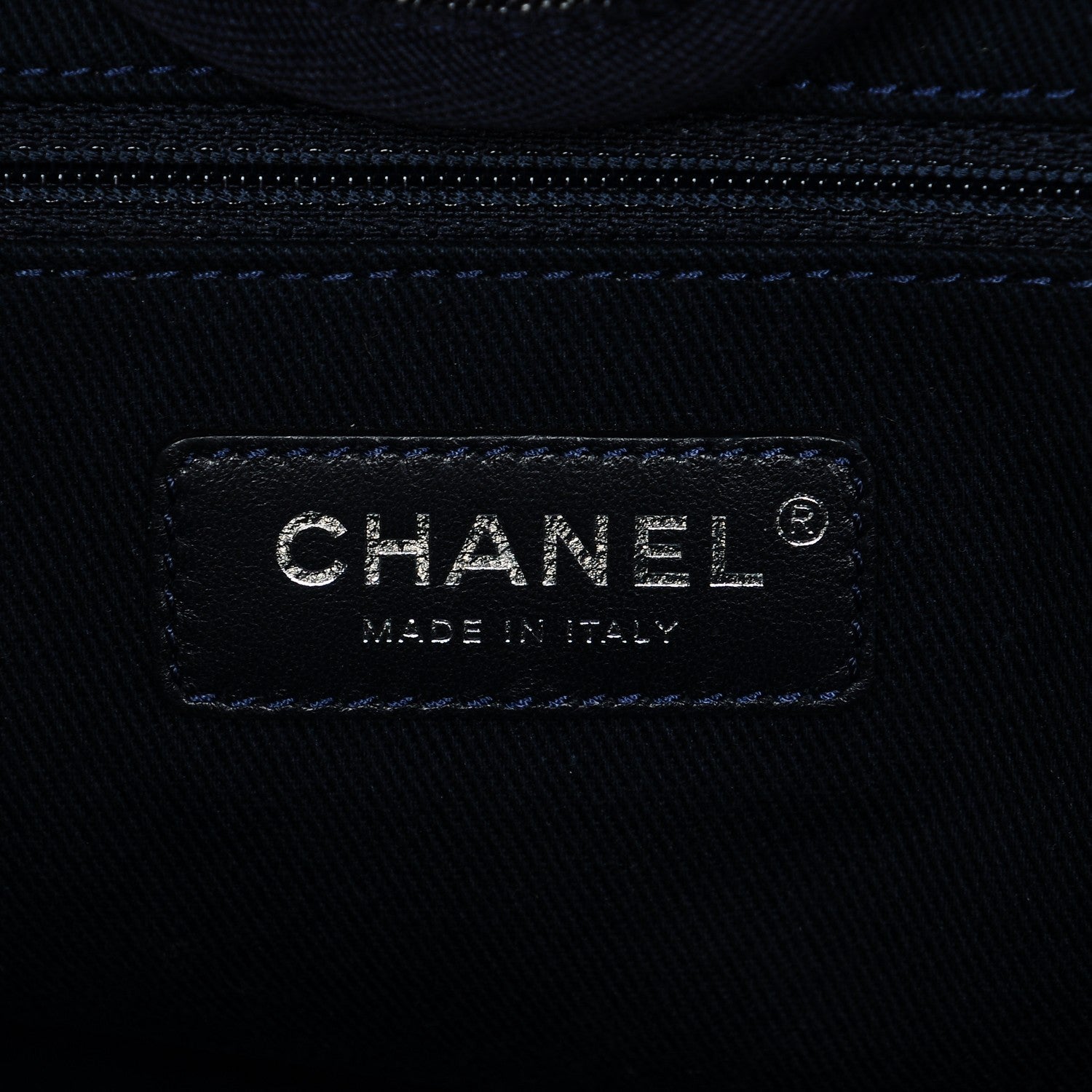 Chanel Canvas Large Deauville Tote Dark Blue 6 of 7
