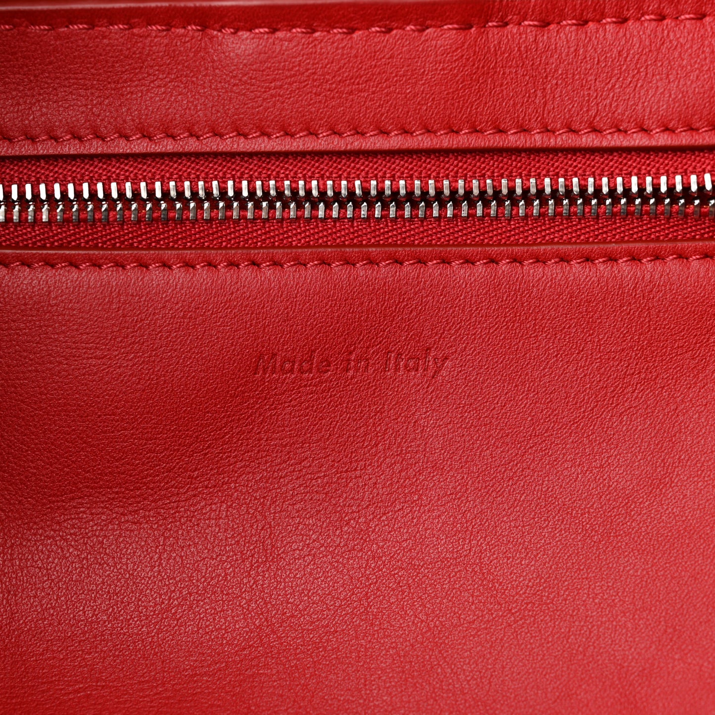 Supple Grained Calfskin Small Big Bag Red