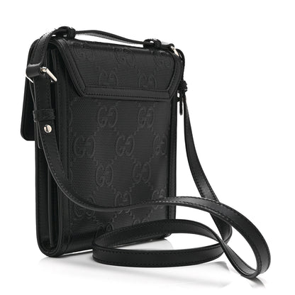 Gucci Calfskin GG Tennis Embossed Messenger Bag Black 3 of 11