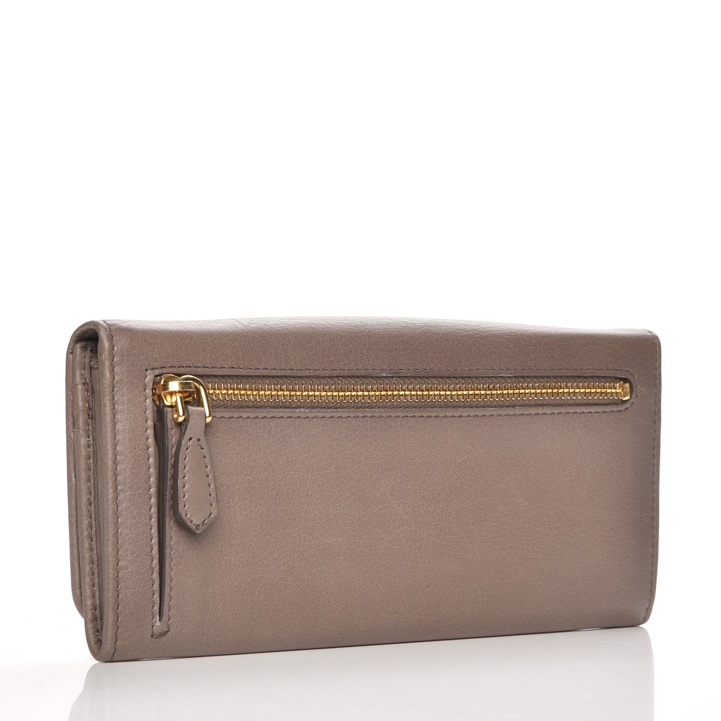 Vitello Continental Flap Wallet Argilla
