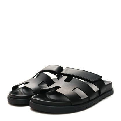 Hermes Calfskin Womens Chypre Sandals 39 Black 3 of 9