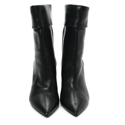 Saint Laurent Calfskin Liz 85 Wedge Booties 36.5 Black 2 of 8