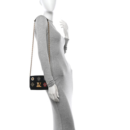 Louis Vuitton Epi Mechanical Flowers Twist Chain Wallet Black 3 of 13