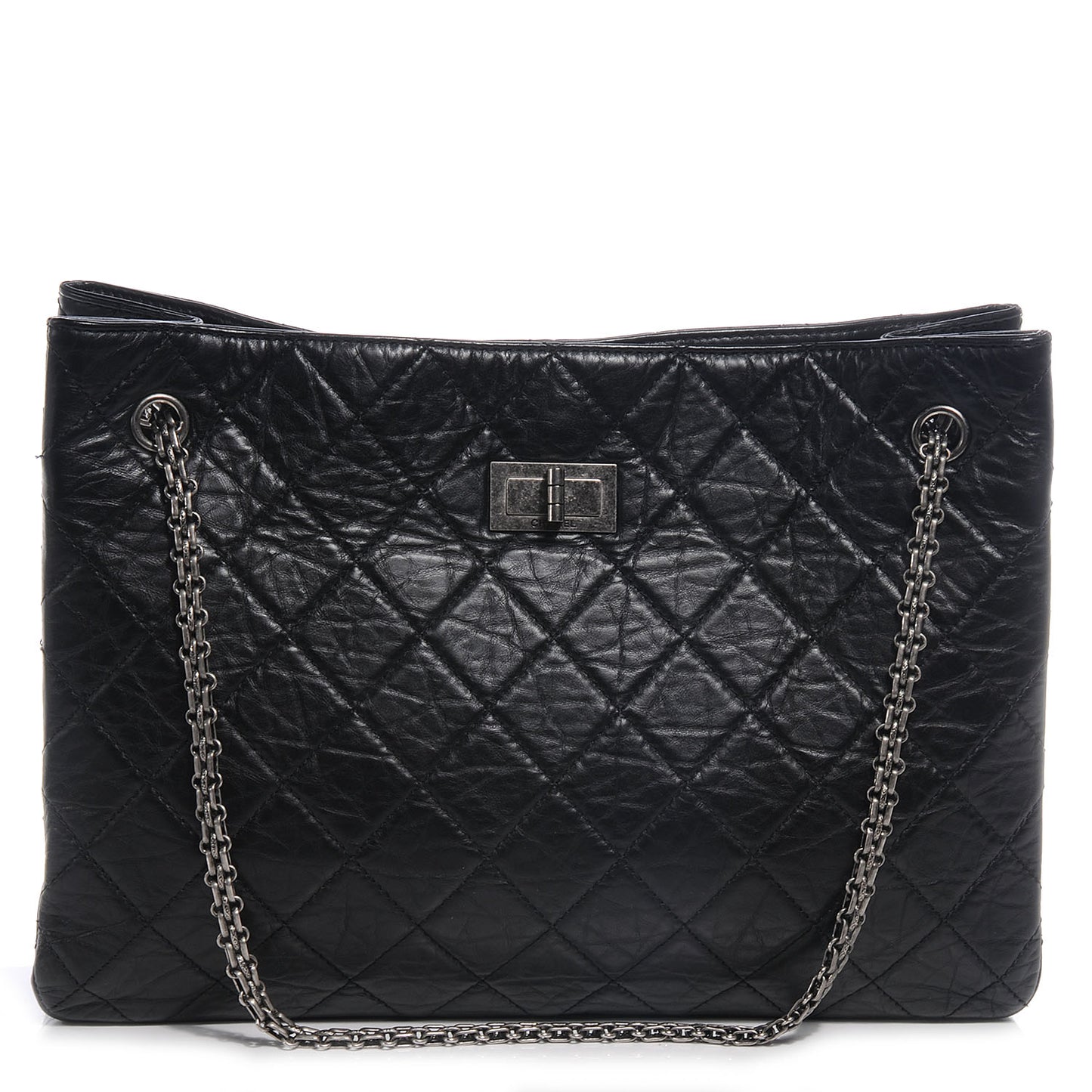 Aged Calfskin Reissue 2.55 Tote Black