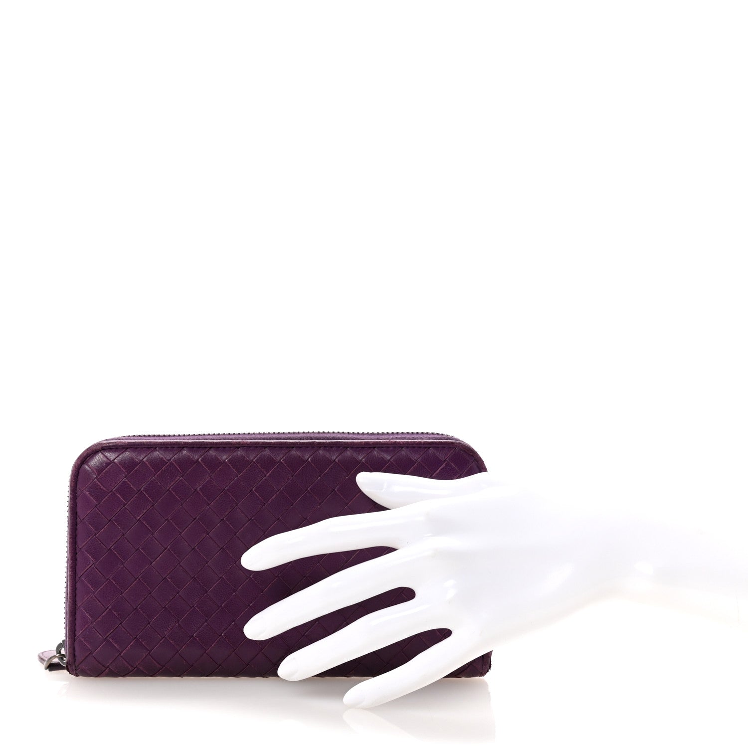 Bottega Veneta Nappa Intrecciato Zip Around Wallet Aubergine 2 of 6
