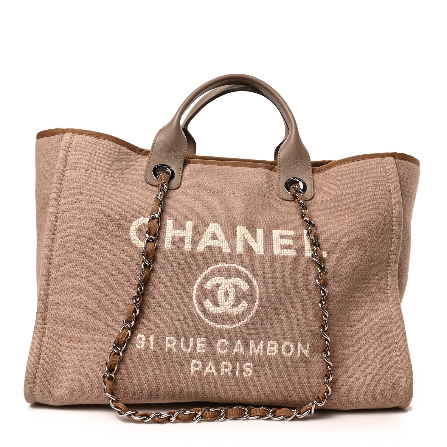 Chanel Canvas Medium Deauville Tote Ecru 1 of 9