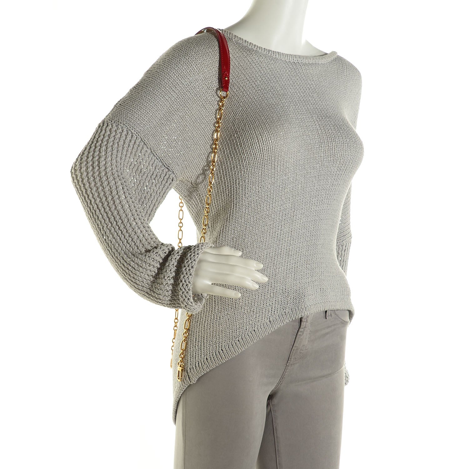 Louis Vuitton Patent Shoulder Strap Pomme D'Amour 2 of 4