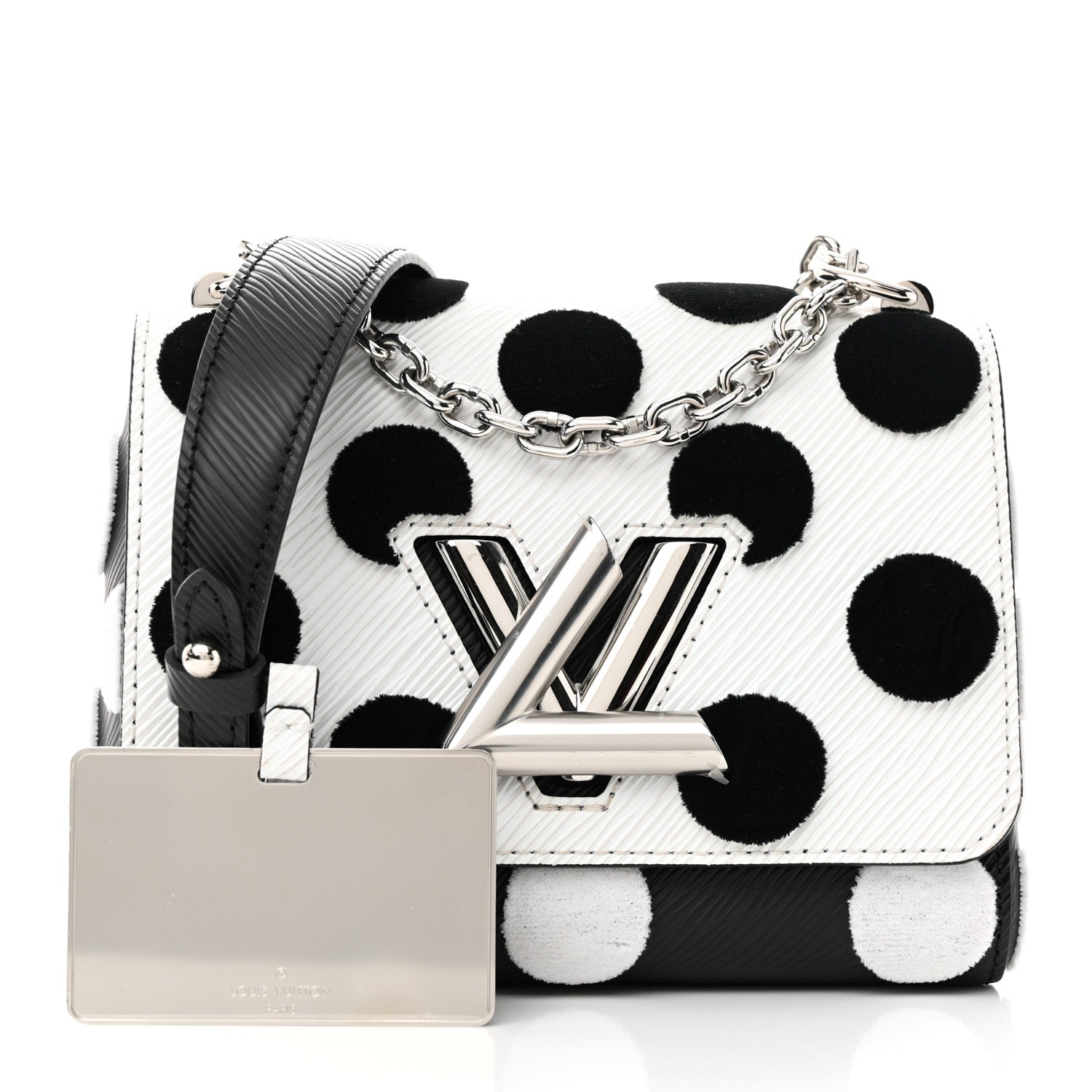 Louis Vuitton Epi Polka Dots Twist Shoulder Bag PM White Black 3 of 10